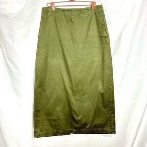Vintage Brooks Brothers olive green maxi skirt size 8